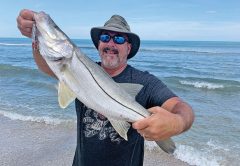 Kevin Loftus landed this sweet 30-inch snook surf fishing in Satellite Beach.