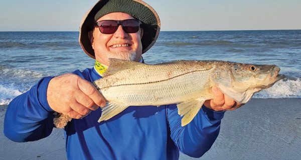 Beautiful beach snook caught on sand fleas.