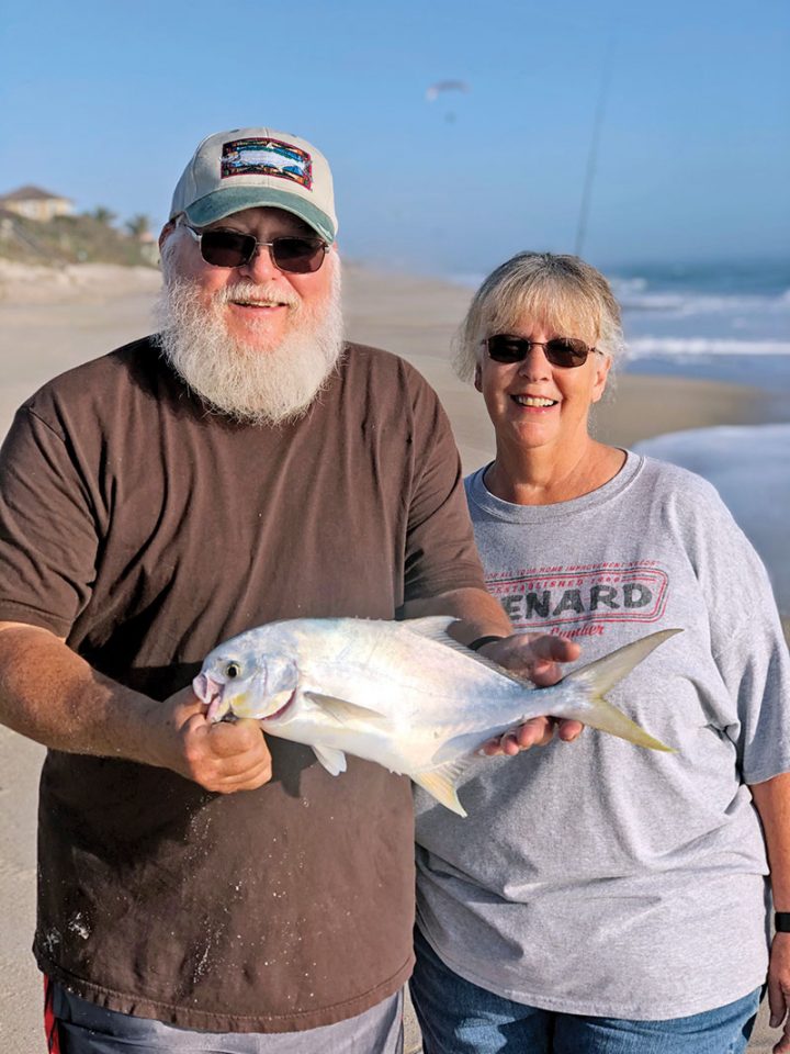 Surf fishing for pompano pretty much always provides excitement and happiness.