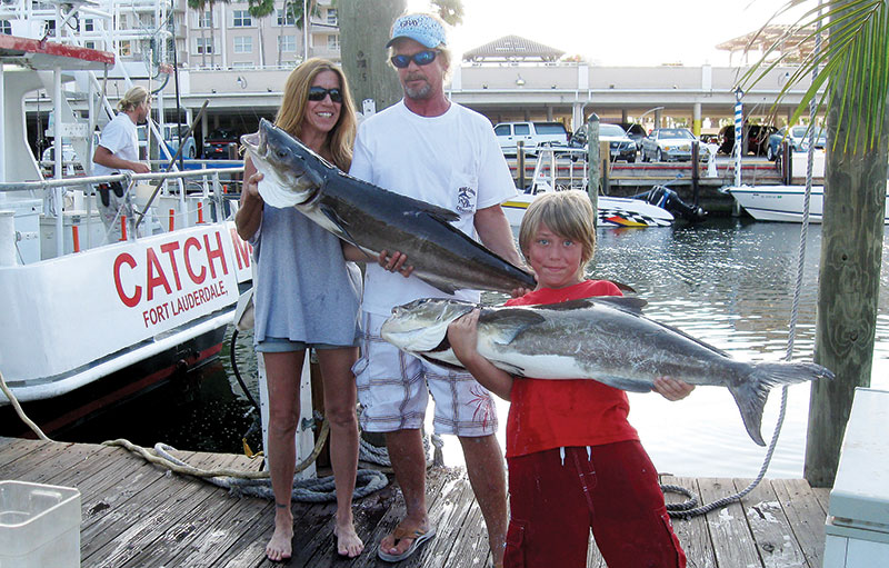 Big pair of cobia caught by Greg and Cody aboard the Catch My Drift.