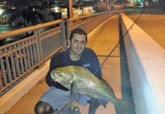 Josh Manso with the elusive black drum.