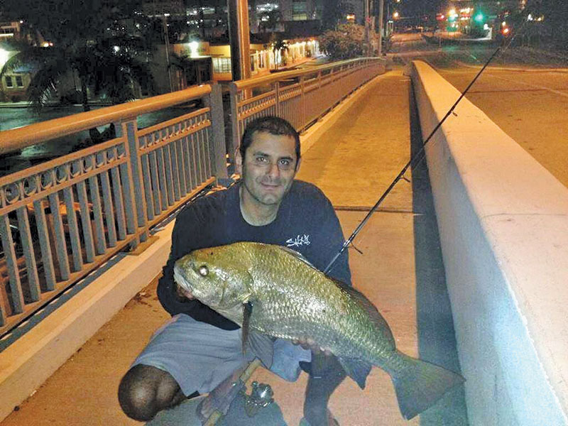 Josh Manso with the elusive black drum.