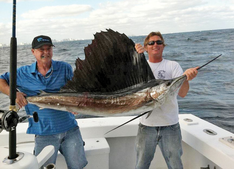 Capt Rod and Alan's big sailfish caught  with New Lattitude Sportfishing.