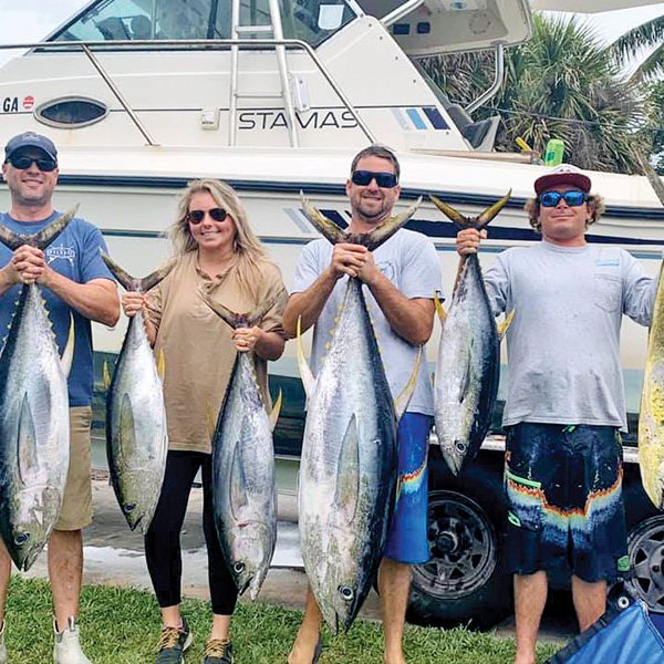 Dave Bobbett & company caught some tuna—and a mahi—offshore fishing near Sebastian Inlet.