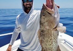 Ryan Caravello brought in a hefty Brevard grouper.