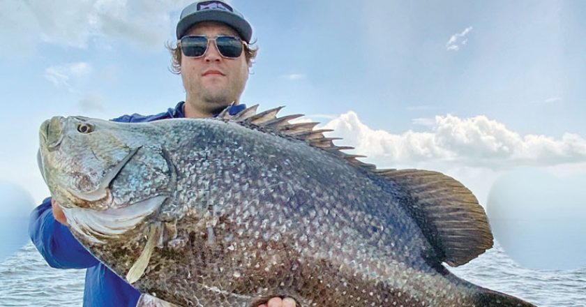 Hunter with a nice tripletail caught in the IRL.