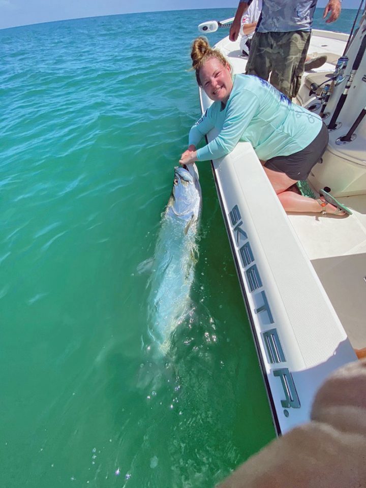 Sammie with a nice tarpon.