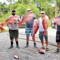 Kaytlyn, Ronnie, Keith, Matson and Brandon had a fine day catching their limit of red snapper.