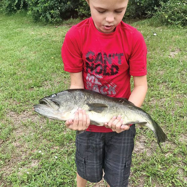 Trey Oppelt caught a nice 16-inch bass.