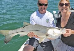 One of the Port Canaveral snook these clients caught fishing with Brevard's own Capt. Jim Ross.