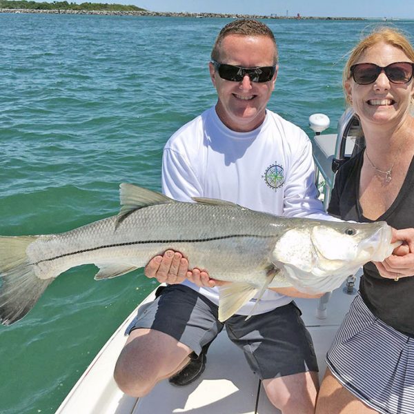 One of the Port Canaveral snook these clients caught fishing with Brevard's own Capt. Jim Ross.