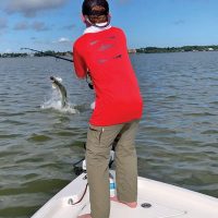 Zach Catlett hooked a nice birthday tarpon on a trip with Fineline Fishing Charters.