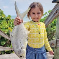 Carina Caravello caught herself a nice pompano in the Brevard surf recently. Great job, girl!