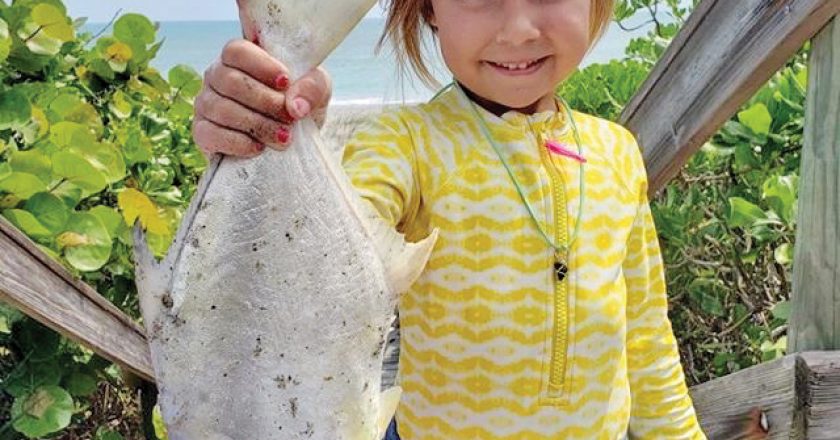 Carina Caravello caught herself a nice pompano in the Brevard surf recently. Great job, girl!
