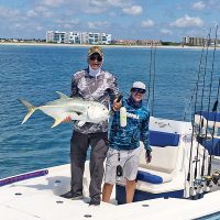 Fineline Fishing Charters’ Capt. Justin Ross got this client hooked up with a big jack just south of the Port Canaveral entrance.