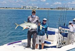 Fineline Fishing Charters’ Capt. Justin Ross got this client hooked up with a big jack just south of the Port Canaveral entrance.