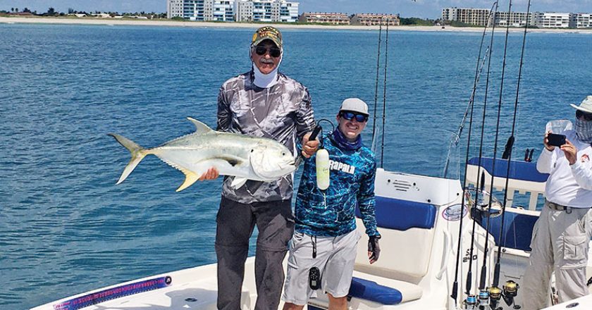 Fineline Fishing Charters’ Capt. Justin Ross got this client hooked up with a big jack just south of the Port Canaveral entrance.