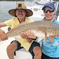 Nick took his father (who has terminal brain cancer) out with Capt. Jim Ross of Fineline Fishing Charters on a recent fishing trip on the Banana River, where his dad landed his personal best redfish. Awesome!
