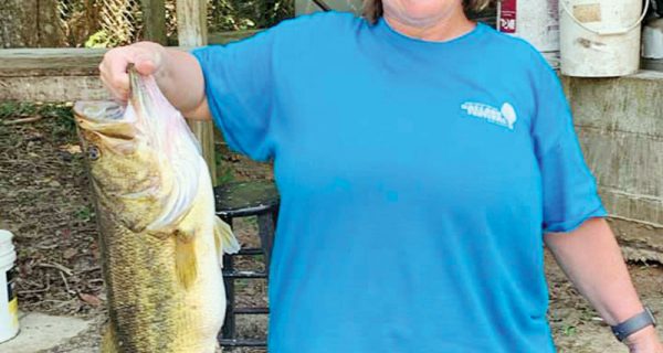 Monica from Ohio caught her personal best—another Talquin monster—with Fish Tallahassee Guide Service