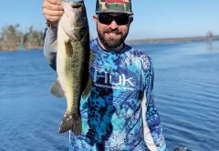 Travis Poole with a fine Deerpoint bass.