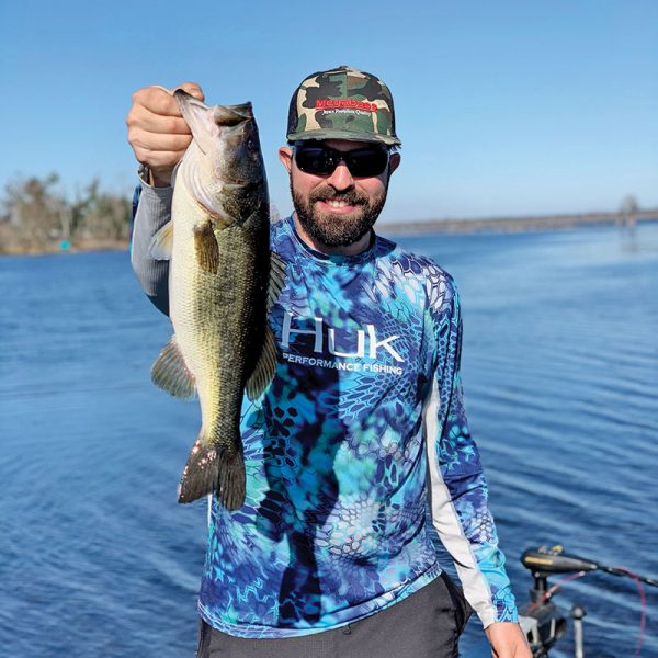 Travis Poole with a fine Deerpoint bass.