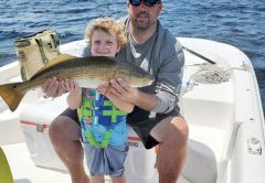 Aadyn Rauth had quite a time with this redfish on the Adrenaline boat!