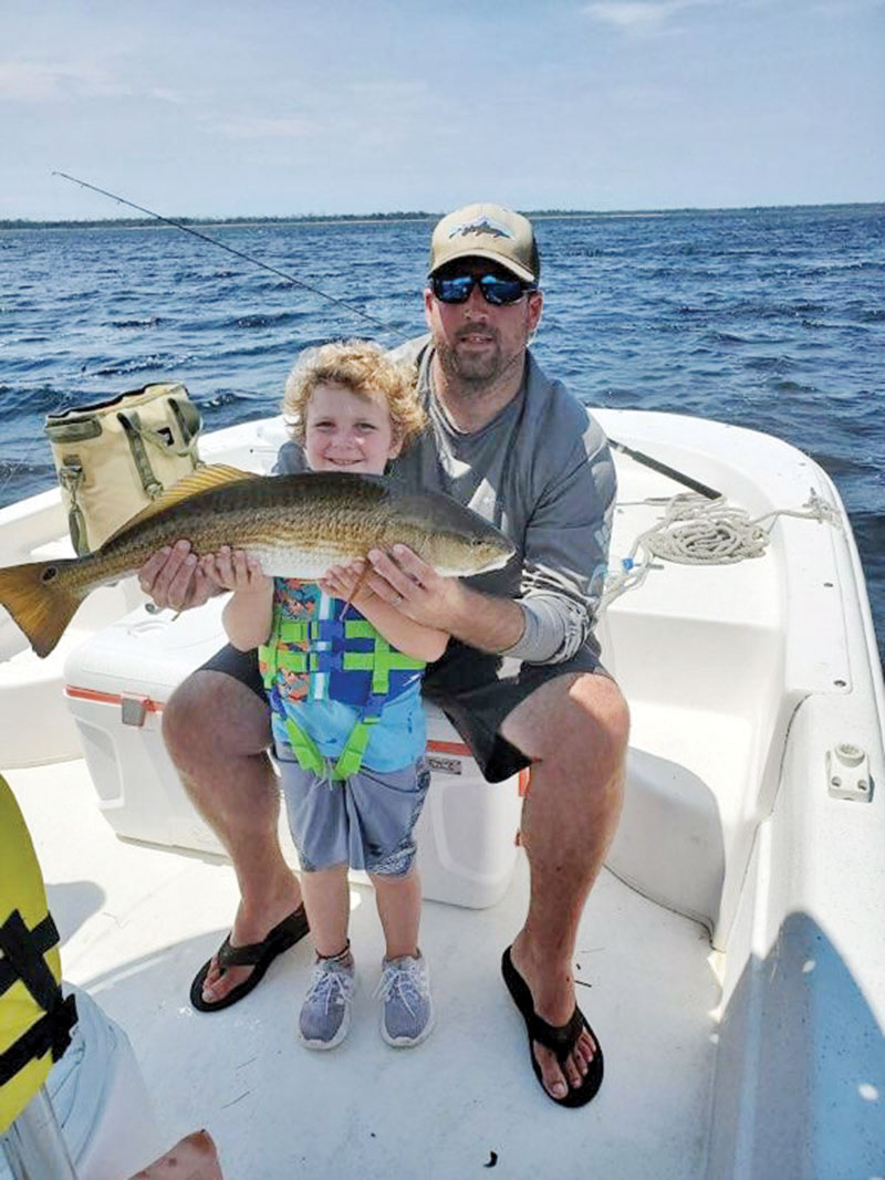 Aadyn Rauth had quite a time with this redfish on the Adrenaline boat!