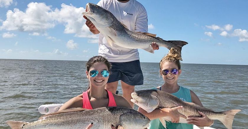 Abbey, Alley, and Chase from Albany, GA tripled up on bull reds.