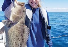 Abby Chappell was grouper digging on the Adrenaline boat.