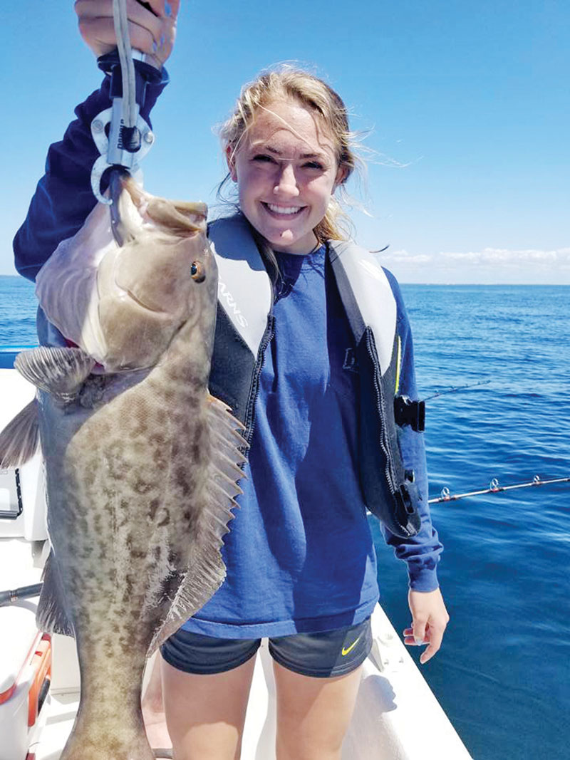 Abby Chappell was grouper digging on the Adrenaline boat.