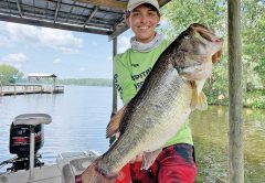 Alex Williams with a double-digit Talquin bass fishing with his dad, Colt.