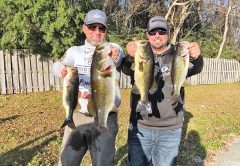 Capt C-note and Kyle Pridgen recently won a Reel Money Tournament Trail event with this 12.48 lb. bag of Deerpoint bass