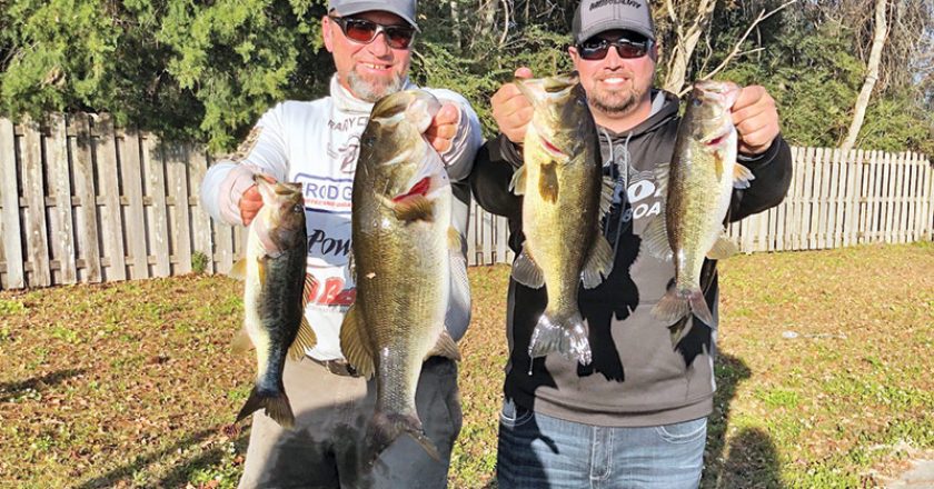 Capt C-note and Kyle Pridgen recently won a Reel Money Tournament Trail event with this 12.48 lb. bag of Deerpoint bass