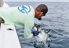 Capt Justin Leake of Panama City Inshore spends a lot of time wrangling tarpon.
