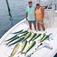 Capt. Scott Fitzgerald, Madfish Charters, is putting clients on some epic mahi action!