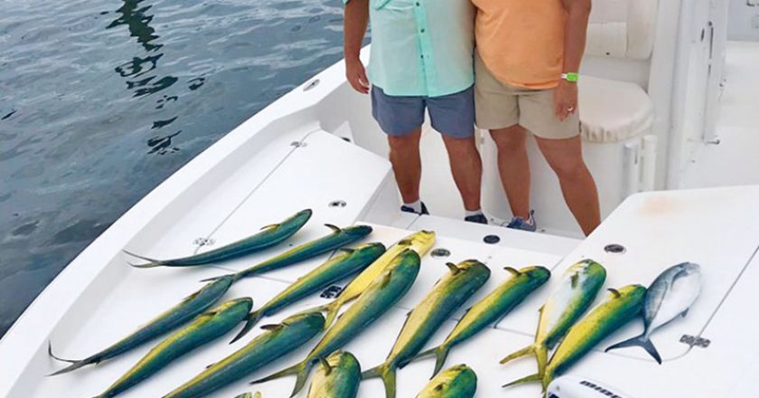Capt. Scott Fitzgerald, Madfish Charters, is putting clients on some epic mahi action!