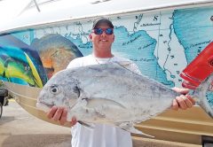 Chris caught this African pompano with a live cigar minnow.