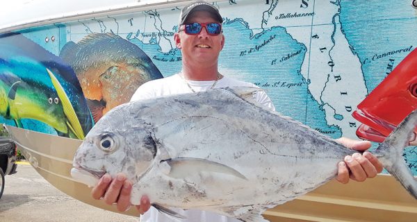 Chris caught this African pompano with a live cigar minnow.