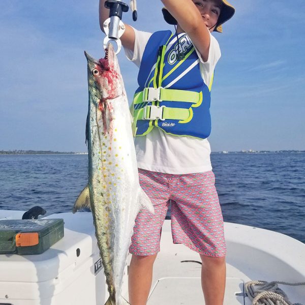 Dannon Dalton won the battle with this big spanish mackerel fishing with Captain Jason on the Adrenaline boat.