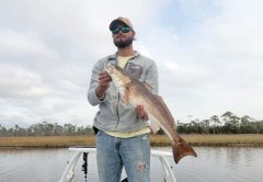 David Bender of Panama City catching winter reds.