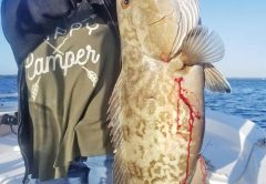 Doreen Woodard with a beautiful grouper.