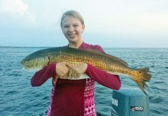 Emily caught this sweet red fishing with dad.