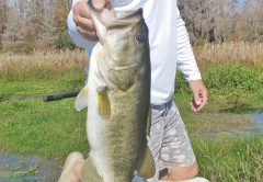 Guide JR Mundinger with a big Talquin bass.