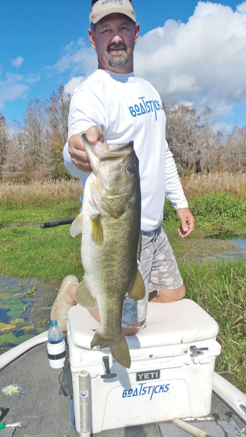 Guide JR Mundinger with a big Talquin bass.