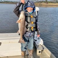 Here’s Brayden Sullivan braving the wind and cold for some redfish action!