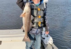 Here’s Brayden Sullivan braving the wind and cold for some redfish action!