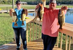 JJ & DeAnna Lockamy with thier 14.95 pound winning bag of bass.