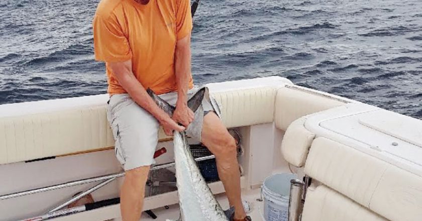 Jeff Pollack with a 46 lb. king fishing with Capt. Chester of Natural World Charters in Carrabelle.