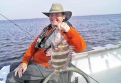 John David with a nice Sheepshead fishing with Capt. Chester Reese, Natural World Charters.