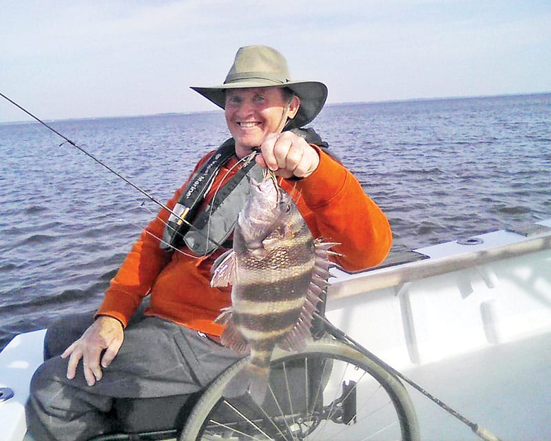 John David with a nice Sheepshead fishing with Capt. Chester Reese, Natural World Charters.